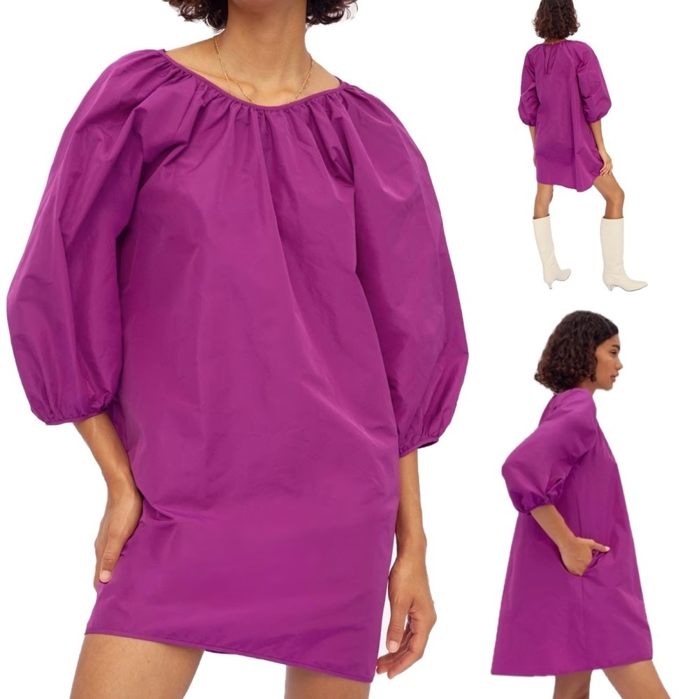 NWT Wilfred Aritzia Oversized Cava Purple Fuchsia Luminous Violet Trapeze Dress